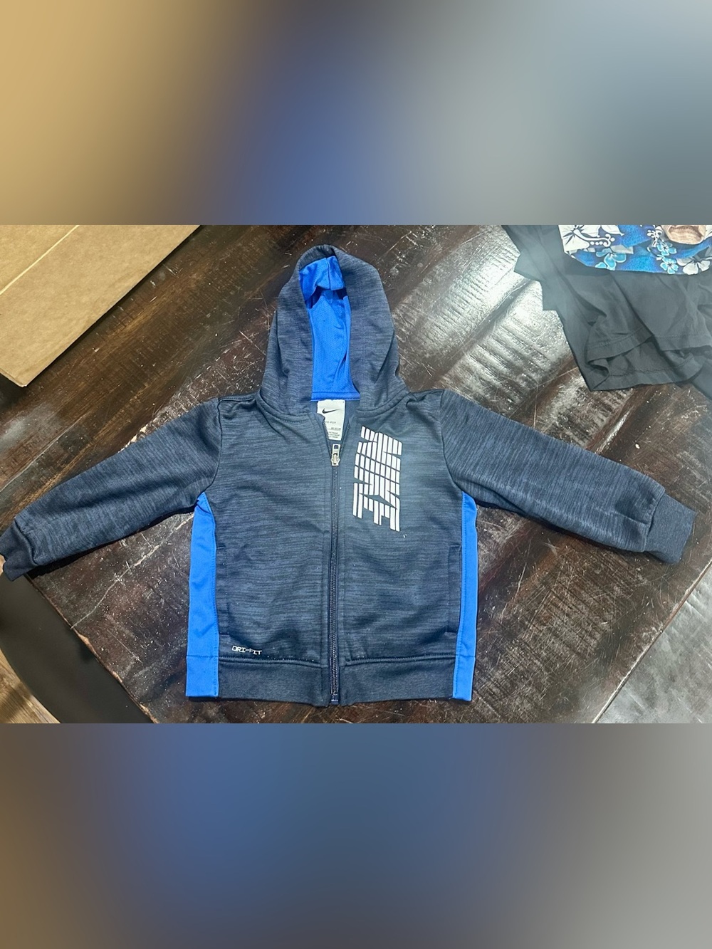 NIKE Infant Navy&Royal Blue Full Zip Dri-Fit Hoodie 24 months